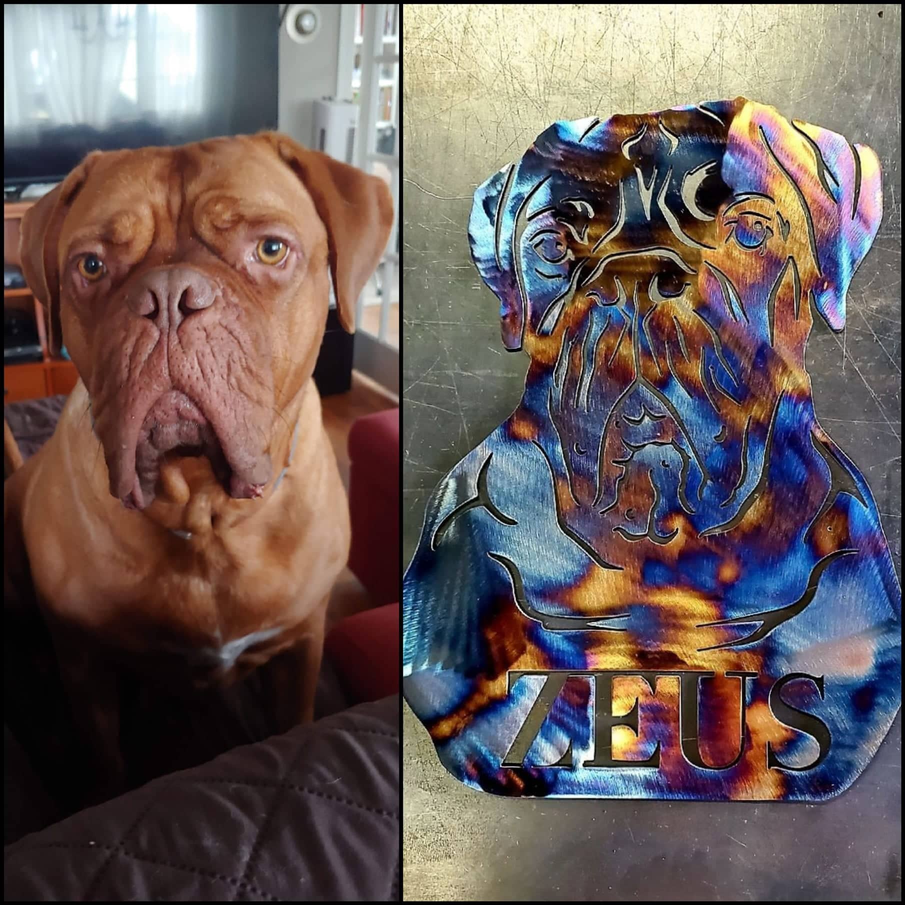 Custom dog metal art example by Elite Metalworking