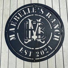 Marbilles Ranch circular monogram by Elite Metalworking