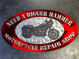 Motorcycle repair shop sign by Elite Metalworking