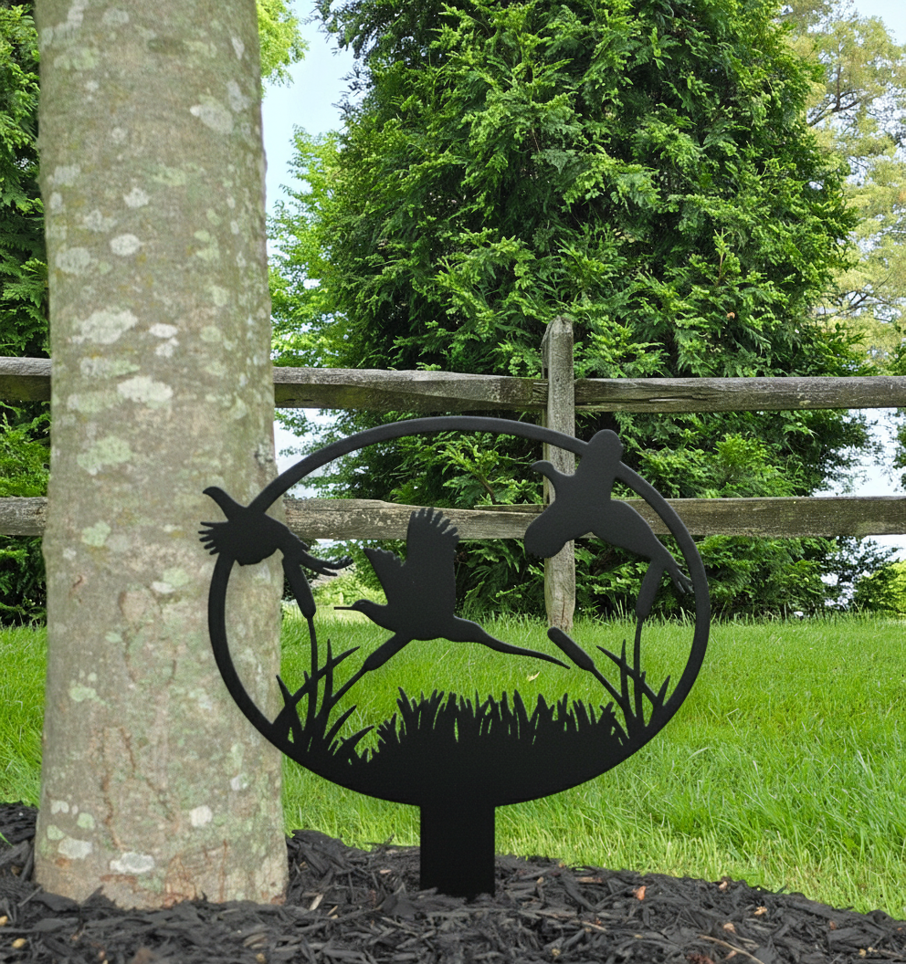 Pheasants Flushing Lawn & Garden Stake