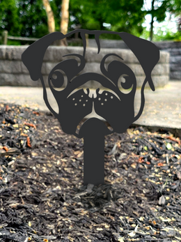 Pug Garden Stake