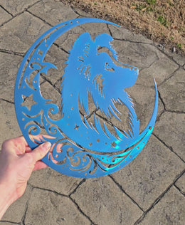 Sheltie Moon Metal Wall Art