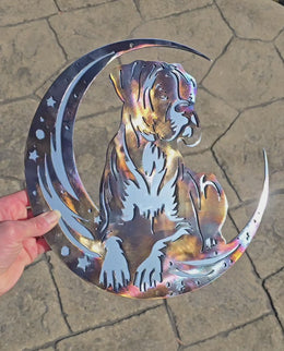Boxer Moon Metal Wall Art