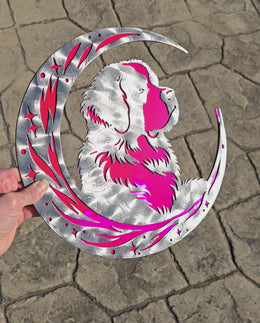 St. Bernard Moon Metal Wall Art