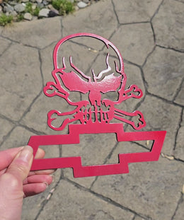 Chevy Skull Metal Wall Art- Sale