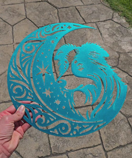 Australian Shepherd Moon Metal Wall Art