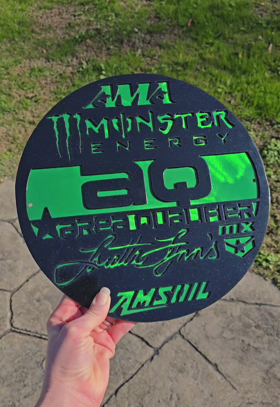 Video showing racing recognition plaque by Elite Metalworking