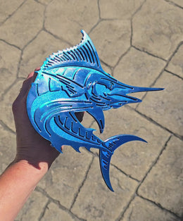 Blue Marlin Metal Hitch Cover