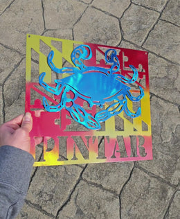 Blue Crab Maryland Flag Metal Wall Art
