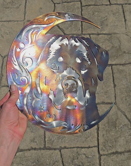 Rottweiler Moon Metal Wall Art