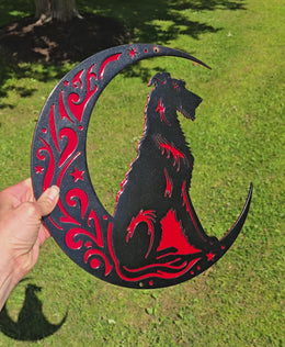 Irish Wolfhound Moon Metal Wall Art