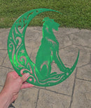 Irish Wolfhound "On The Moon" Metal Art