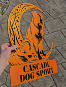 Border Collie "On The Moon" Metal Art