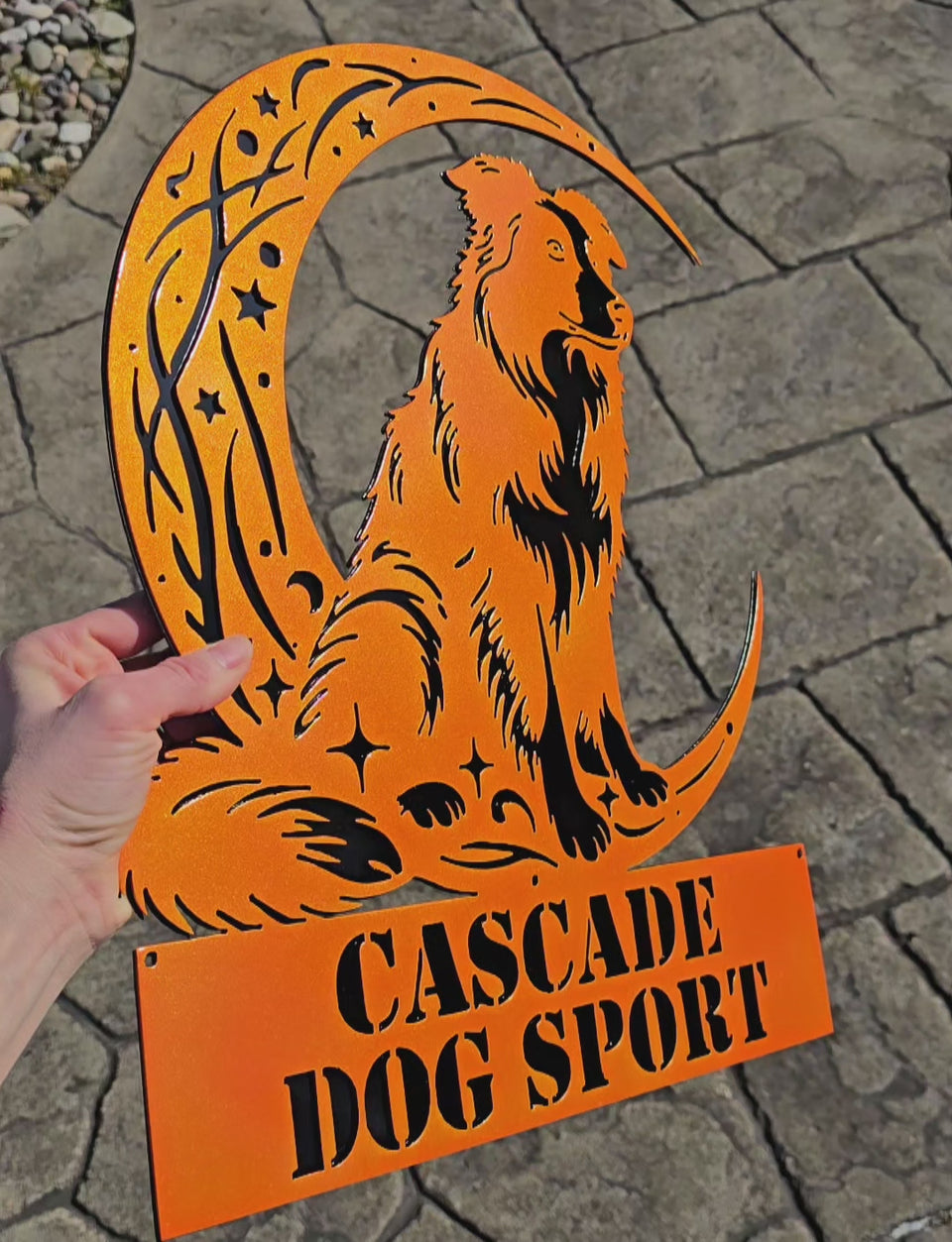 Video showing cascade Dog Sport moon design by Elite Metalworking