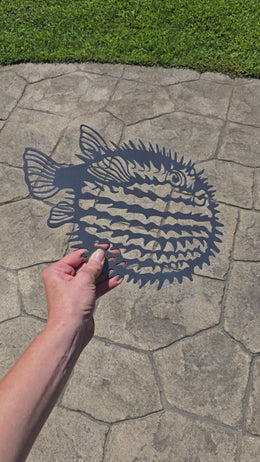 Pufferfish Metal Wall Art