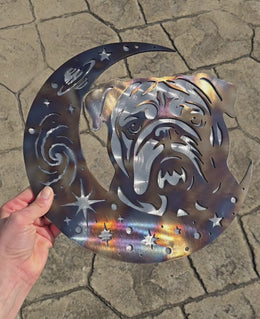 Bulldog Moon Metal Wall Art