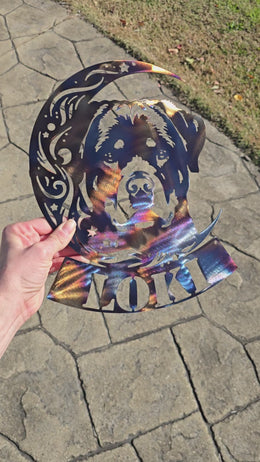 Rottweiler Moon Metal Wall Art