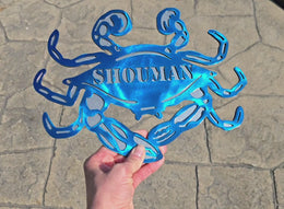 Blue Crab Personalized Metal Sign