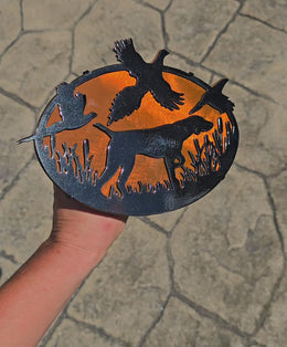 German Shorthaired Pointer Pheasant Hunting Metal Hitch Cover