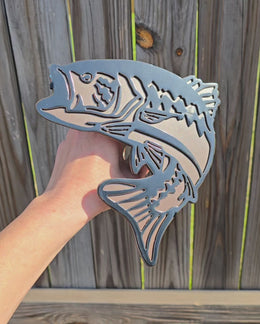 Largemouth Bass Metal Hitch Cover