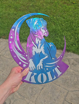 Boxer Moon Metal Wall Art