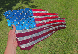 Tattered American Flag Metal Wall Art