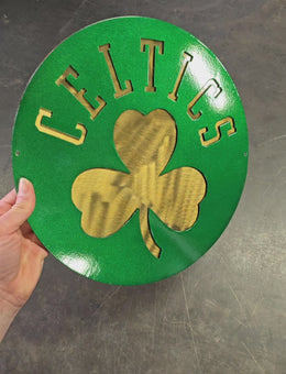 Video showing green shamrock basketball wall artwork by Elite Metalworking