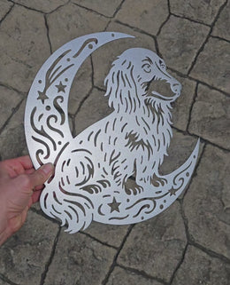 Dachshund Moon Metal Wall Art