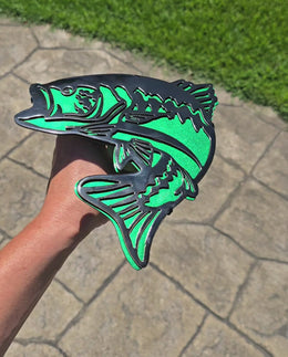 Largemouth Bass Metal Hitch Cover