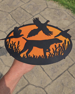 German Shorthaired Pointer Pheasant Hunting Metal Hitch Cover