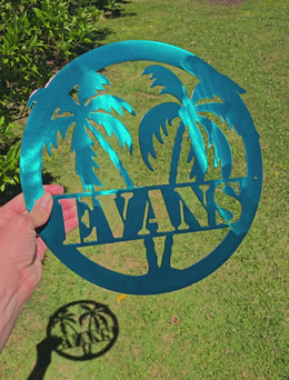 Palm Trees Personalized Metal Sign