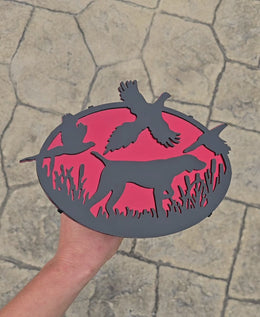 German Shorthaired Pointer Pheasant Hunting Metal Hitch Cover