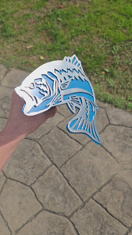 Largemouth Bass Metal Hitch Cover