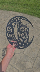 Australian Terrier "On The Moon" Metal Art