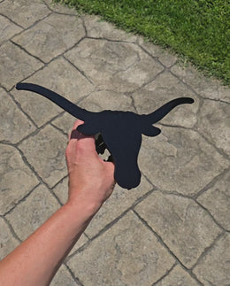 Video showing black longhorn hitch cover by Elite Metalworking