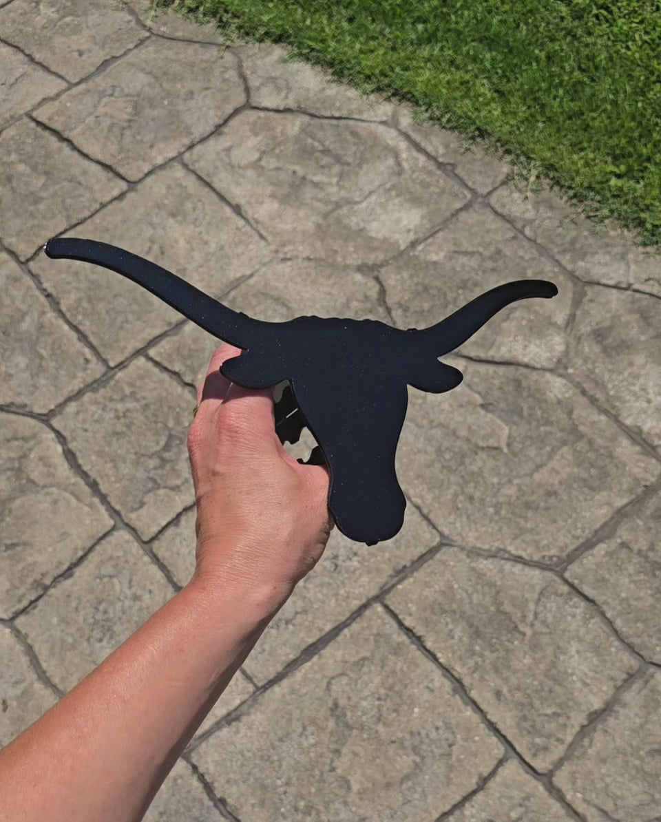 Video showing black longhorn hitch cover by Elite Metalworking