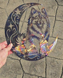 Keeshond "On The Moon" Metal Art