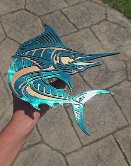Blue Marlin Metal Hitch Cover