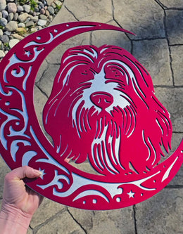 Video showing red dog-on-the-moon artwork by Elite Metalworking