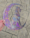 Irish Wolfhound "On The Moon" Metal Art