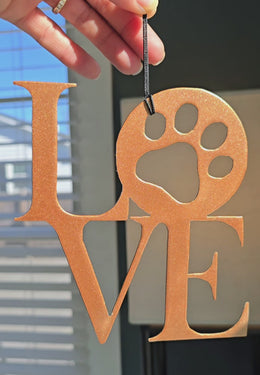 Dog Paw Love Ornament