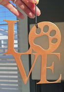 Dog Paw Love Ornament