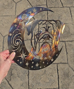 Bulldog Moon Metal Wall Art