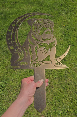 Bulldog Moon Garden Stake