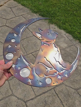 French Bulldog Moon Metal Wall Art