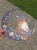Frenchie "On The Moon" Metal Art