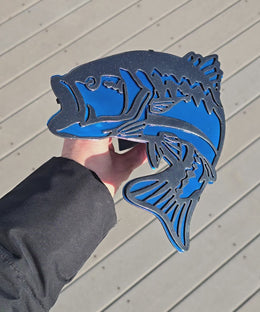 Largemouth Bass Metal Hitch Cover