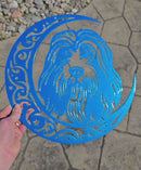 Bearded Collie "On The Moon" Metal Art