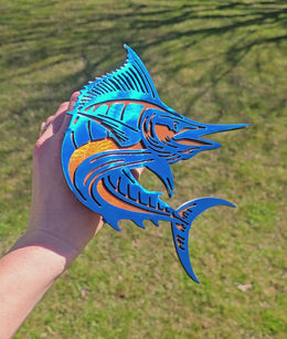 Blue Marlin Metal Hitch Cover