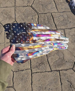 Tattered American Flag Metal Wall Art
